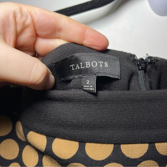 Talbots women’s Black and Brown Polka dot pencil Skirt in size US 2 - Picture 3 of 7